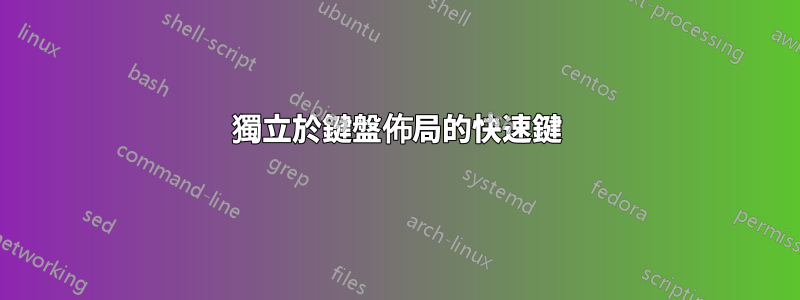 獨立於鍵盤佈局的快速鍵