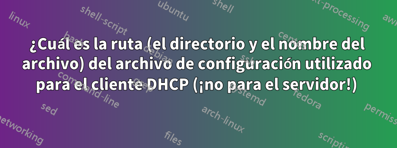 ¿Cuál es la ruta (el directorio y el nombre del archivo) del archivo de configuración utilizado para el cliente DHCP (¡no para el servidor!)