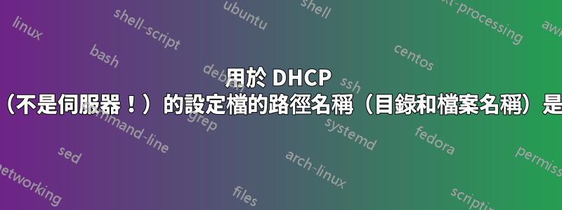 用於 DHCP 用戶端（不是伺服器！）的設定檔的路徑名稱（目錄和檔案名稱）是什麼？