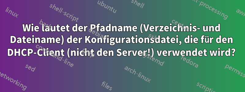 Wie lautet der Pfadname (Verzeichnis- und Dateiname) der Konfigurationsdatei, die für den DHCP-Client (nicht den Server!) verwendet wird?