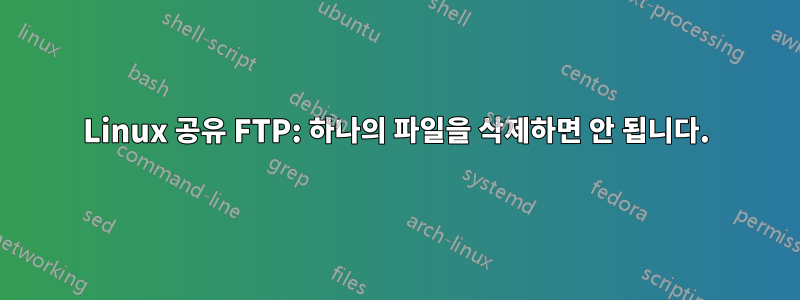 Linux 공유 FTP: 하나의 파일을 삭제하면 안 됩니다.