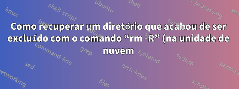 Como recuperar um diretório que acabou de ser excluído com o comando “rm -R” (na unidade de nuvem)?