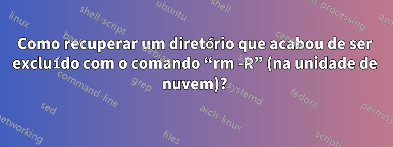 Como recuperar um diretório que acabou de ser excluído com o comando “rm -R” (na unidade de nuvem)?