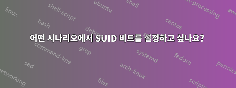 어떤 시나리오에서 SUID 비트를 설정하고 싶나요?