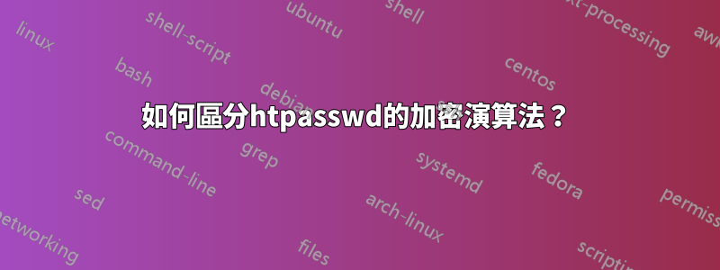 如何區分htpasswd的加密演算法？