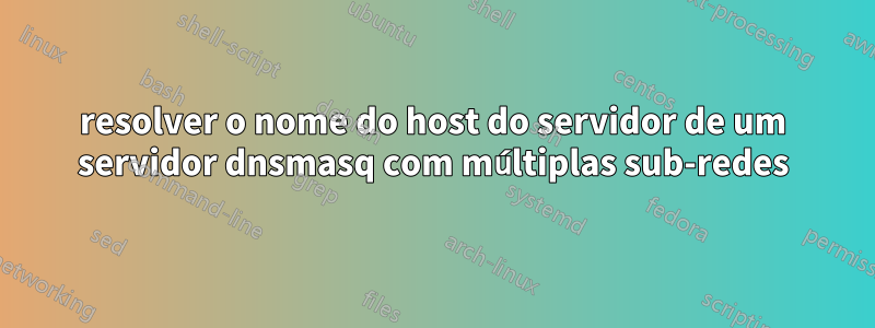 resolver o nome do host do servidor de um servidor dnsmasq com múltiplas sub-redes