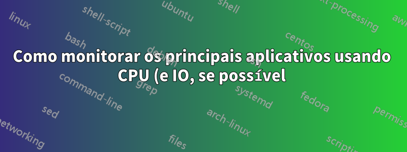 Como monitorar os principais aplicativos usando CPU (e IO, se possível) em um gráfico?