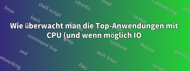 Wie überwacht man die Top-Anwendungen mit CPU (und wenn möglich IO) in einem Diagramm?