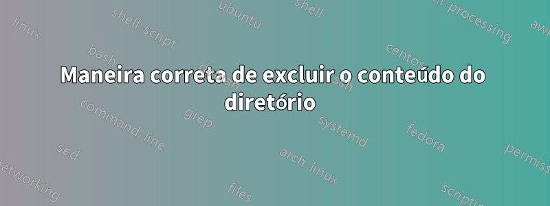 Maneira correta de excluir o conteúdo do diretório 