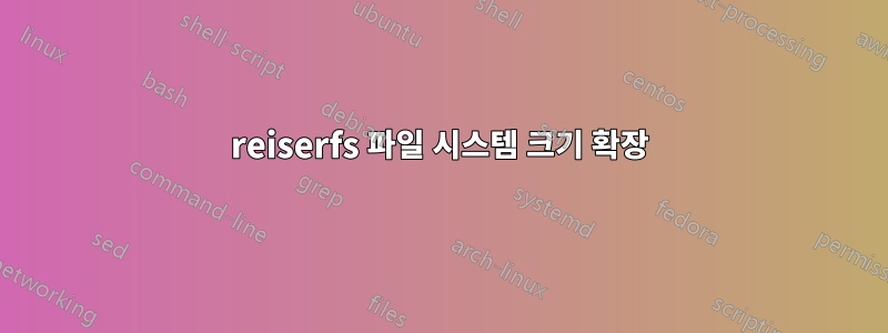 reiserfs 파일 시스템 크기 확장