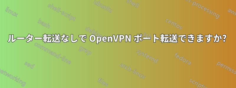 ルーター転送なしで OpenVPN ポート転送できますか?