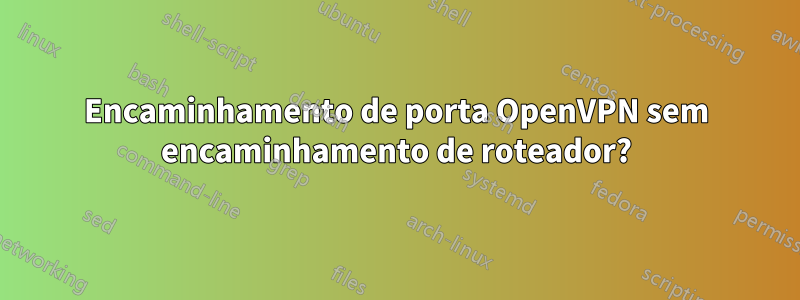 Encaminhamento de porta OpenVPN sem encaminhamento de roteador?