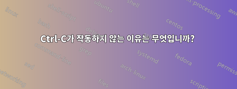 Ctrl-C가 작동하지 않는 이유는 무엇입니까?