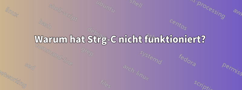 Warum hat Strg-C nicht funktioniert?