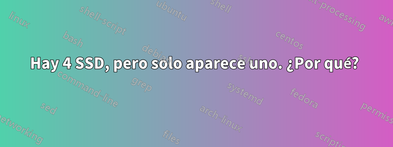 Hay 4 SSD, pero solo aparece uno. ¿Por qué?