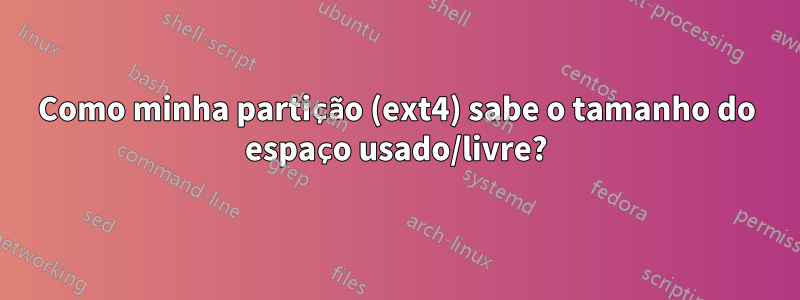 Como minha partição (ext4) sabe o tamanho do espaço usado/livre?