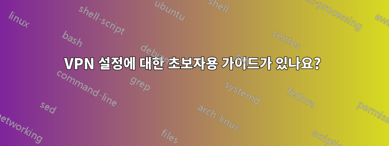 VPN 설정에 대한 초보자용 가이드가 있나요?