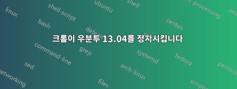 크롬이 우분투 13.04를 정지시킵니다