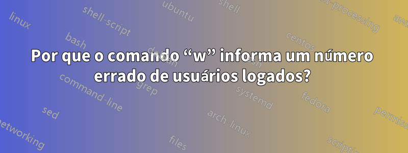 Por que o comando “w” informa um número errado de usuários logados?