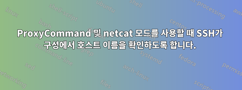 ProxyCommand 및 netcat 모드를 사용할 때 SSH가 구성에서 호스트 이름을 확인하도록 합니다.