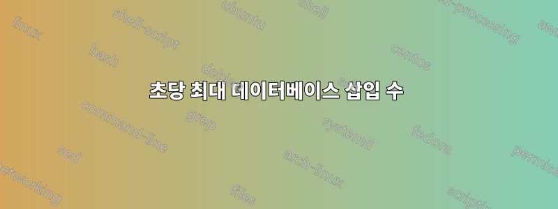 초당 최대 데이터베이스 삽입 수