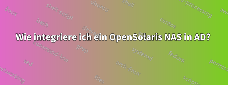 Wie integriere ich ein OpenSolaris NAS in AD?
