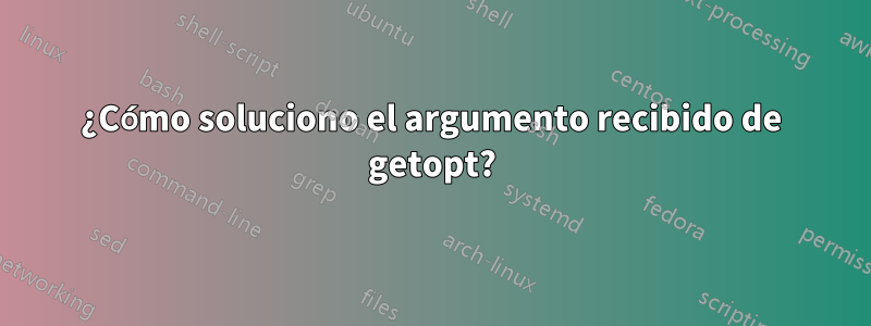 ¿Cómo soluciono el argumento recibido de getopt?