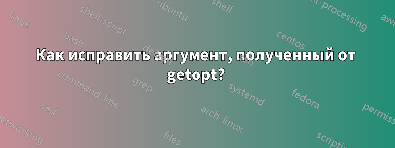 Как исправить аргумент, полученный от getopt?