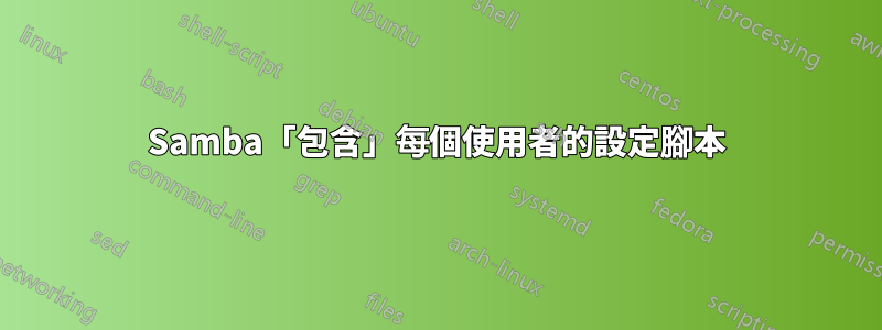 Samba「包含」每個使用者的設定腳本