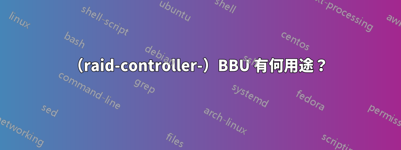 （raid-controller-）BBU 有何用途？