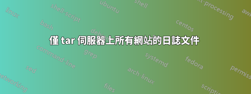 僅 tar 伺服器上所有網站的日誌文件