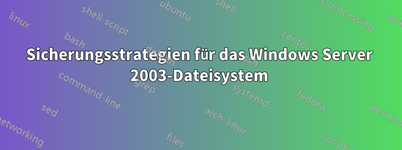 Sicherungsstrategien für das Windows Server 2003-Dateisystem