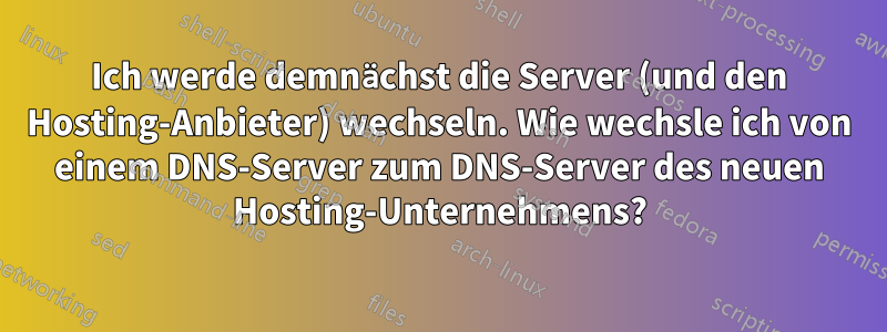 Ich werde demnächst die Server (und den Hosting-Anbieter) wechseln. Wie wechsle ich von einem DNS-Server zum DNS-Server des neuen Hosting-Unternehmens?