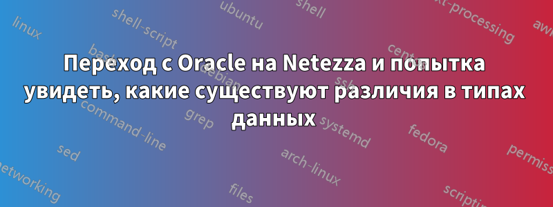 Переход с Oracle на Netezza и попытка увидеть, какие существуют различия в типах данных