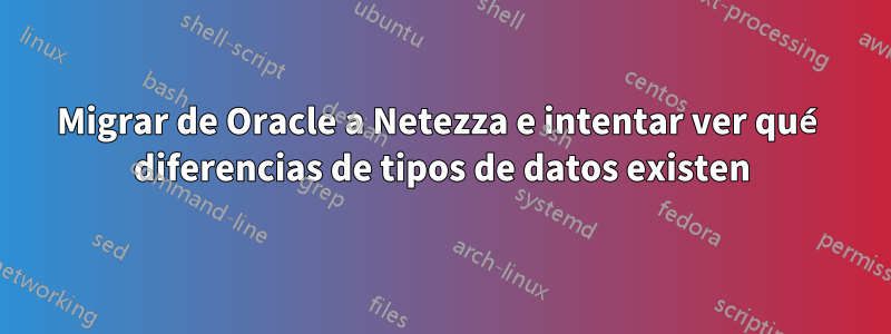 Migrar de Oracle a Netezza e intentar ver qué diferencias de tipos de datos existen