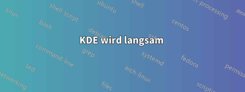 KDE wird langsam