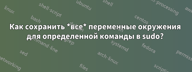 Как сохранить *все* переменные окружения для определенной команды в sudo?