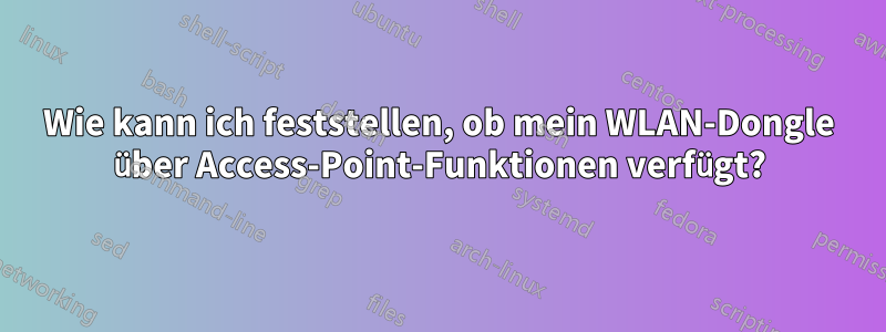 Wie kann ich feststellen, ob mein WLAN-Dongle über Access-Point-Funktionen verfügt?