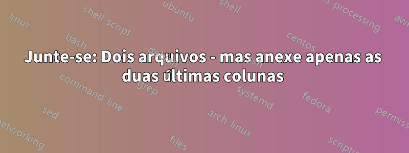 Junte-se: Dois arquivos - mas anexe apenas as duas últimas colunas