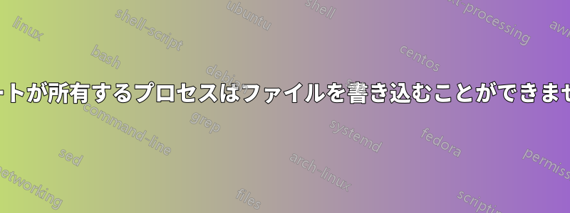 ルートが所有するプロセスはファイルを書き込むことができません