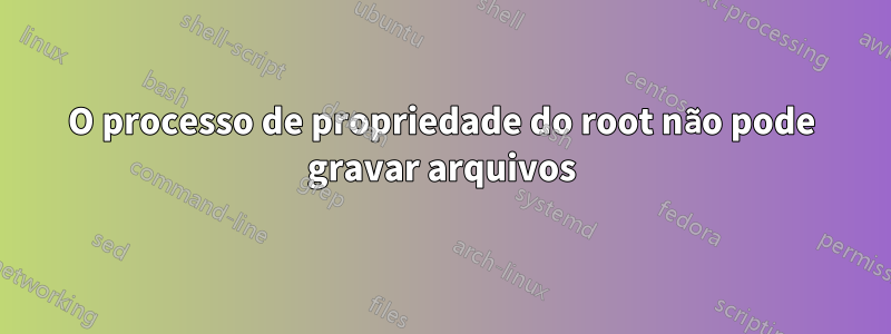 O processo de propriedade do root não pode gravar arquivos