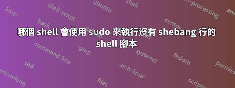 哪個 shell 會使用 sudo 來執行沒有 shebang 行的 shell 腳本