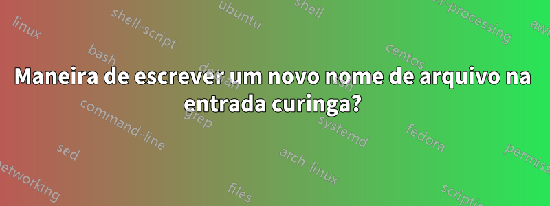 Maneira de escrever um novo nome de arquivo na entrada curinga?