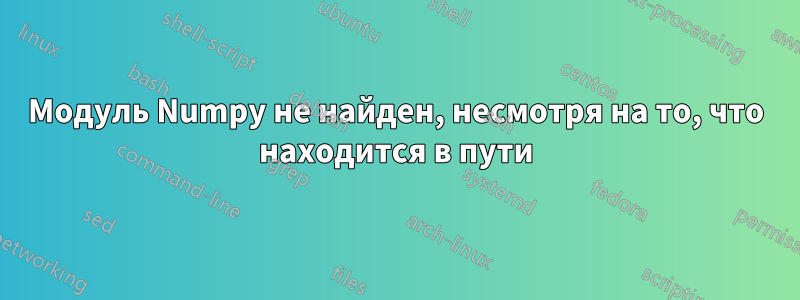 Модуль Numpy не найден, несмотря на то, что находится в пути