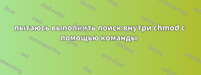 пытаюсь выполнить поиск внутри chmod с помощью команды 