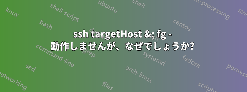 ssh targetHost &; fg - 動作しませんが、なぜでしょうか?