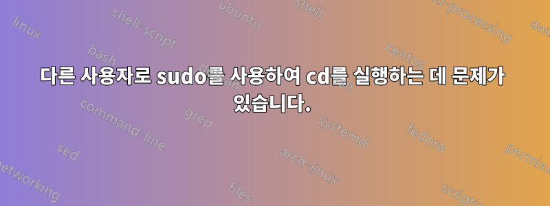 다른 사용자로 sudo를 사용하여 cd를 실행하는 데 문제가 있습니다.