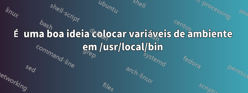 É uma boa ideia colocar variáveis ​​de ambiente em /usr/local/bin