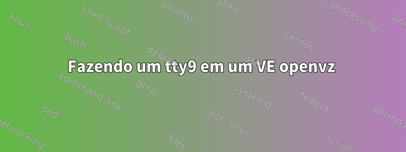 Fazendo um tty9 em um VE openvz