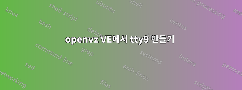 openvz VE에서 tty9 만들기